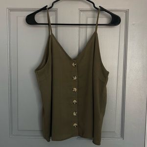 Olive Button-Front Cami